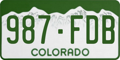 CO license plate 987FDB
