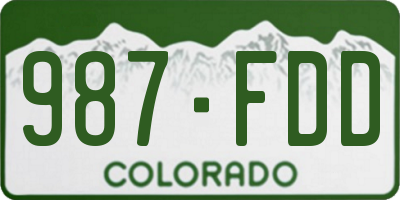 CO license plate 987FDD
