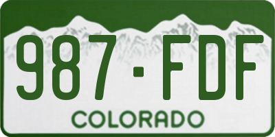 CO license plate 987FDF