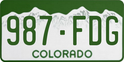 CO license plate 987FDG