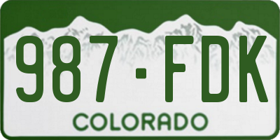CO license plate 987FDK
