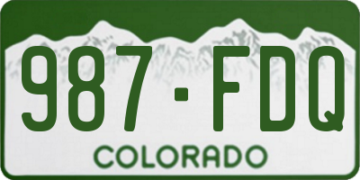 CO license plate 987FDQ