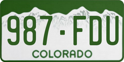 CO license plate 987FDU