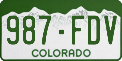 CO license plate 987FDV