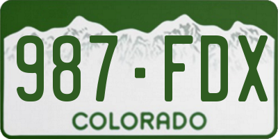 CO license plate 987FDX