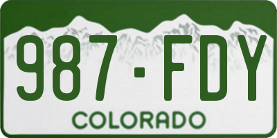 CO license plate 987FDY