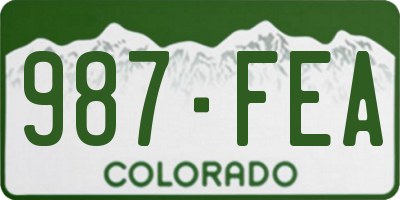 CO license plate 987FEA