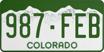 CO license plate 987FEB