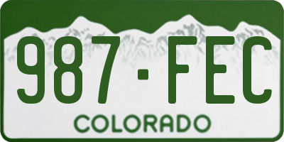 CO license plate 987FEC