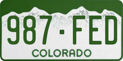 CO license plate 987FED