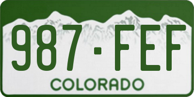 CO license plate 987FEF