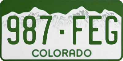 CO license plate 987FEG