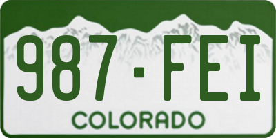 CO license plate 987FEI