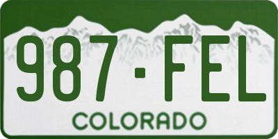 CO license plate 987FEL