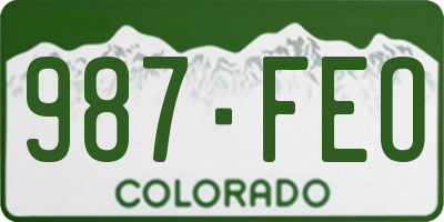 CO license plate 987FEO