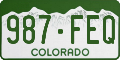 CO license plate 987FEQ