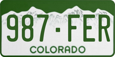CO license plate 987FER
