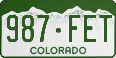 CO license plate 987FET