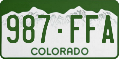 CO license plate 987FFA