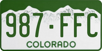 CO license plate 987FFC