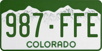 CO license plate 987FFE