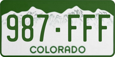 CO license plate 987FFF