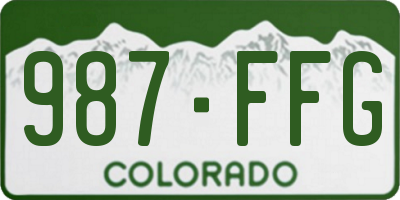CO license plate 987FFG