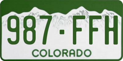 CO license plate 987FFH