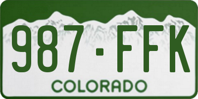 CO license plate 987FFK