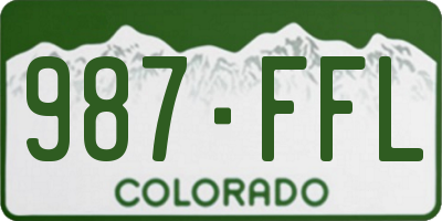CO license plate 987FFL