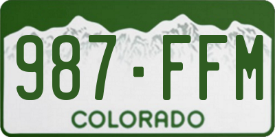 CO license plate 987FFM