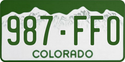 CO license plate 987FFO