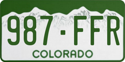 CO license plate 987FFR