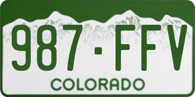 CO license plate 987FFV