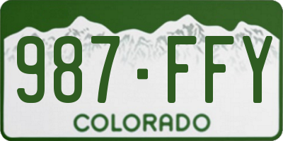 CO license plate 987FFY