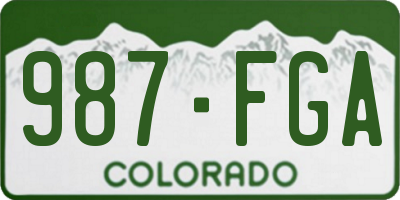 CO license plate 987FGA