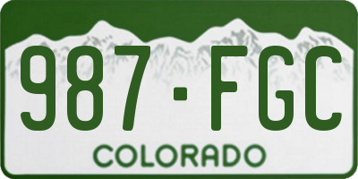 CO license plate 987FGC