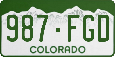 CO license plate 987FGD