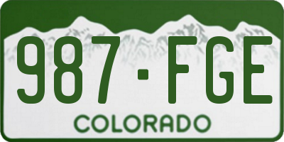 CO license plate 987FGE