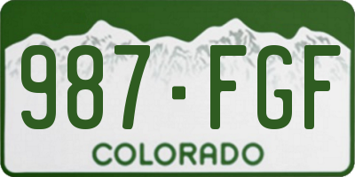 CO license plate 987FGF