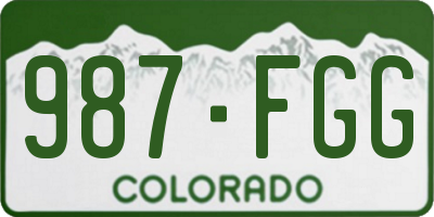 CO license plate 987FGG