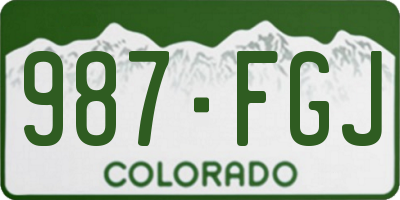 CO license plate 987FGJ