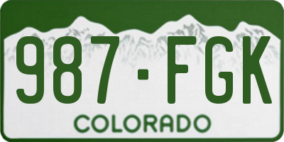 CO license plate 987FGK