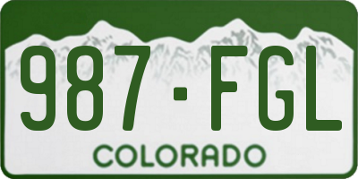 CO license plate 987FGL