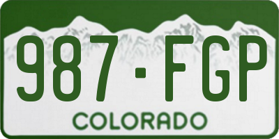 CO license plate 987FGP