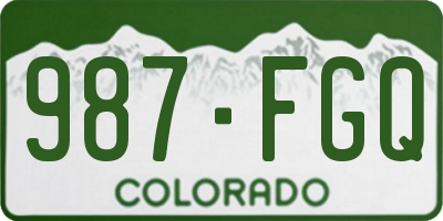 CO license plate 987FGQ