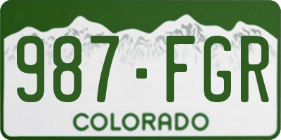 CO license plate 987FGR
