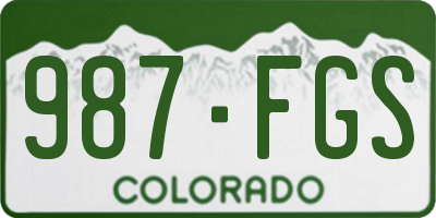 CO license plate 987FGS