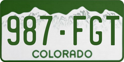 CO license plate 987FGT