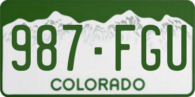 CO license plate 987FGU